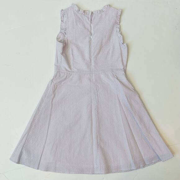 NWT Florence Eiseman Size 12 Lavender Stripe Seersucker Dress with Ruffles - Picture 5 of 6